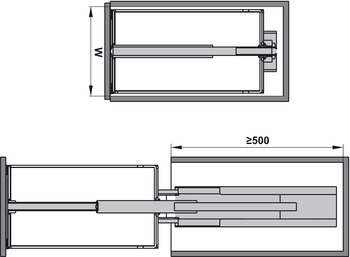 Tủ đồ khô 4 tầng Kessebohmer Hafele 300mm 546.54.611