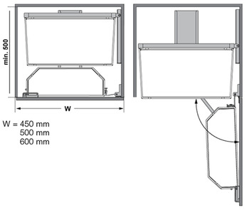 Tủ Đồ Khô 600mm Tandem Pantry Hafele 545.94.650