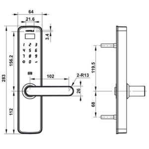 Khóa điện tử Hafele DL7000 912.05.497 màu đen