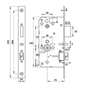 Khóa điện tử Hafele DL7600 912.20.233 (đồng bóng, có Z-wave)