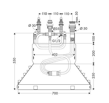 Bộ âm cho bộ trộn bồn tắm 4 lỗ 589.29.951