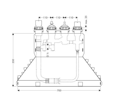 Bộ âm cho bộ trộn bồn tắm 4 lỗ 589.55.966