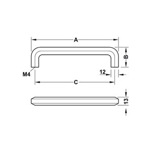 Tay nắm tủ Hafele 106.62.905 (màu thiếc cổ)