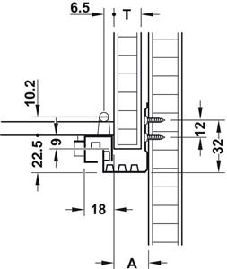 Ray âm Hafele EPC Plus 433.03.005 (dài 450mm, giảm chấn, mở 3/4)