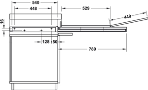 Phụ kiện bàn mở rộng Hafele 505.73.946 (khoang tủ rộng 1200mm)