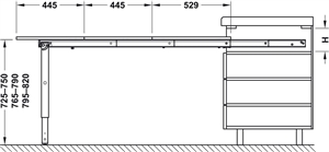 Phụ kiện bàn kéo và xếp Hafele 642.19.927