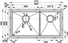 Chậu bếp, Thép không gỉ, HS21-SSN2S90, chậu đôi, Mã số 567.94.030