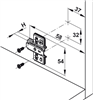 Đế bản lề, Metallamat NEO, phiên bản lắp chén bằng vít bắt gỗ, Mã số 334.90.021