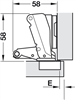 Bản lề âm, Metalla A 165°, bản lề trùm nửa/bản lề đôi, Mã số 311.93.502