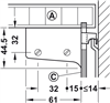 Phụ kiện treo tủ, tủ treo tường, khả năng chịu tải 150 kg/cặp, bắt vít, Mã số 290.00.740