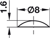 Đệm cửa, tự dính, tròn, Ø 8 mm, chiều cao 1.6 mm, Mã số 356.21.420