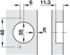 Bản lề âm, Häfele Metalla A 165°, trùm ngoài, Mã số 311.93.500