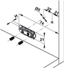 Đế bản lề, Metallamat NEO, đế chữ I, điều chỉnh độc lập theo trục dọc thông qua ốc CAM, Mã số 334.90.020