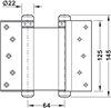 Bản lề bật hai chiều, kích thước 125 mm, Startec, cho cửa trong nhà, Mã số 927.97.060