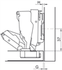 Bản lề âm, giảm chấn, Metalla SM 165°, Mã số 315.02.752