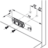 Đế bản lề, Metallamat NEO, đế chữ I, điều chỉnh độc lập theo trục dọc thông qua ốc CAM, Mã số 334.90.019