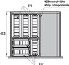 Phụ kiện chia hộc tủ, Bộ khay chia ngăn kéo bằng inox, Mã số 552.52.392