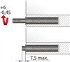 Nêm nhấn, Lắp âm hoặc lắp nổi, phiên bản vừa, đầu cao su, K Push Tech, Mã số 356.12.513