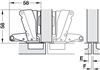 Bản lề âm, Metalla A 165°, bản lề trùm nửa/bản lề đôi, Mã số 311.93.502