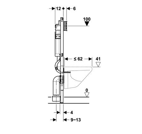 Két nước âm Duofix cho bồn cầu treo 588.53.910