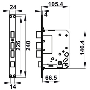 Khóa điện tử Hafele EL7000-TC 912.05.496 màu đen, thân khóa lớn