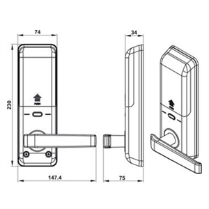 Khóa điện tử Hafele EL7700-TCS 912.05.584 (màu đen, thân khóa lớn)