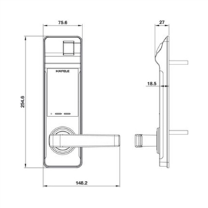 Khóa điện tử Hafele EL7700-TCS 912.05.584 (màu đen, thân khóa lớn)