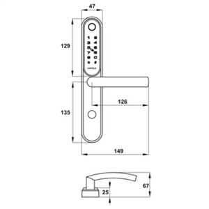 Khóa điện tử Hafele EL6500-TCS 912.05.970