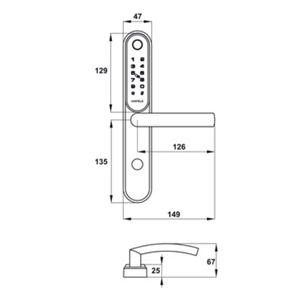 Khóa điện tử Hafele EL6500-TCS 912.20.120