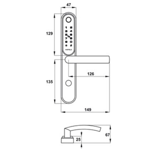 Khóa điện tử Hafele EL6500-TCS 912.20.122