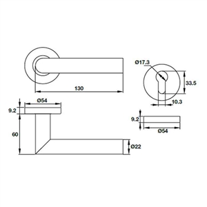 Tay nắm gạt Hafele 903.91.454