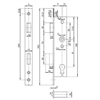 Thân khóa lưỡi gà chốt chết CC 92mm, inox mờ Hafele 911.77.260