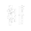 Thân khóa lưỡi gà chốt chết CC 85mm, inox mờ Hafele 911.77.263