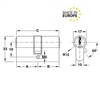 Ruột khóa 2 đầu chìa 71mm Hafele 916.00.013