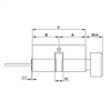 Ruột khóa 1 đầu chìa, 1 đầu vặn oval 66mm Hafele 916.63.621