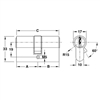 Ruột khóa 2 đầu chìa 65mm Hafele 916.96.601