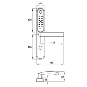 Khóa điện tử Hafele EL6500-TCS 912.20.130