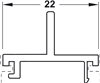 Vỏ cho thanh kết nối tường, Màu bạc anode tự nhiên, chiều dài: 3000 mm, Mã số 403.75.425