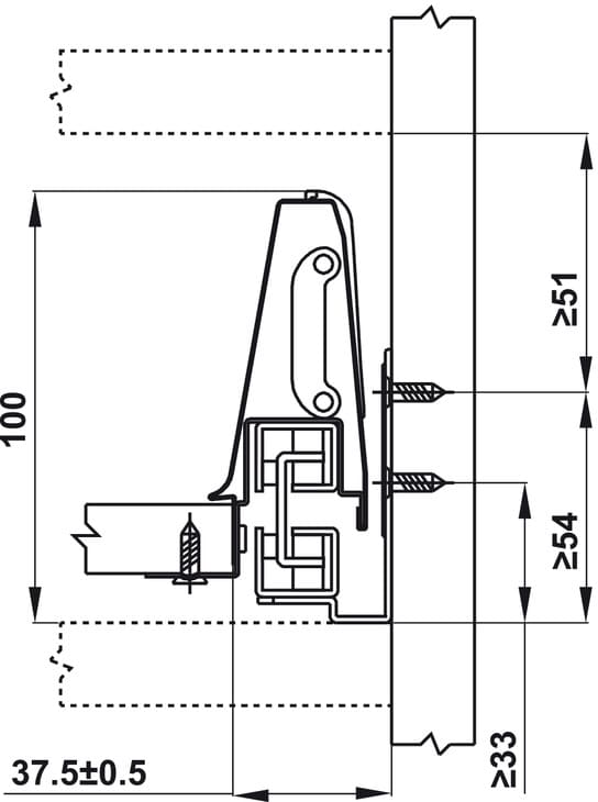 Ray hộp Hafele Alto 552.75.005 (cao 84mm, giảm chấn, xám đậm)