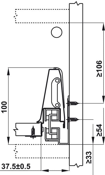 Ray hộp Hafele Alto 552.77.785 (cao 135mm, giảm chấn, trắng mờ)