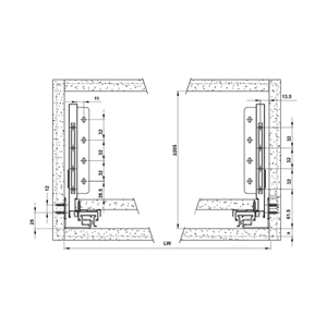 Ray hộp Hafele Alto S 552.35.355 (cao 170mm, nhấn mở, xám đậm)