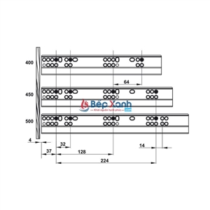 Ray hộp Hafele Alto S 552.49.735 (cao 120mm, giảm chấn, trắng mờ)