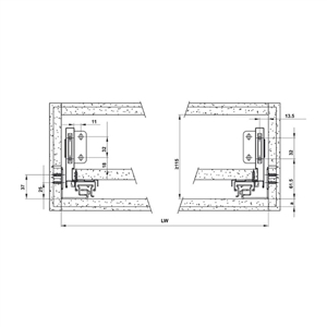 Ray hộp Hafele Alto S 552.55.716 (cao 80mm, thanh vuông, nhấn mở, trắng mờ)