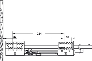 Ray hộp Hafele Alto 552.77.785 (cao 135mm, giảm chấn, trắng mờ)